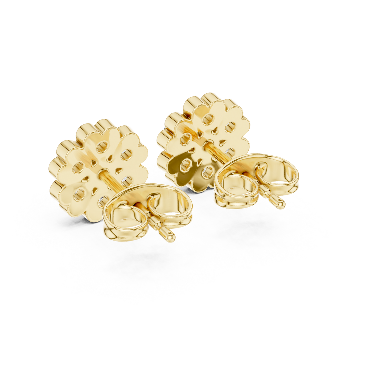 Diamond Flower Cluster Stud Earrings in Gold