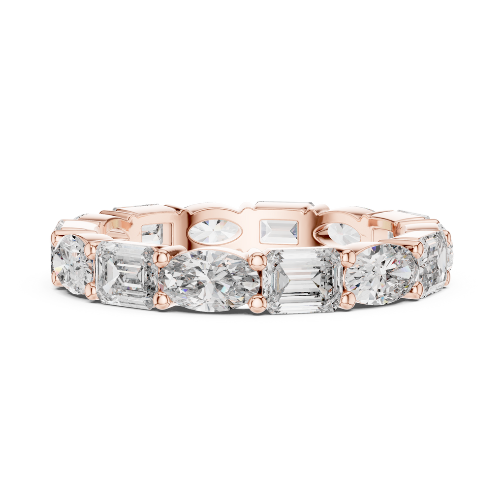 Emerald and Marquise cut Diamond Eternity Wedding Band