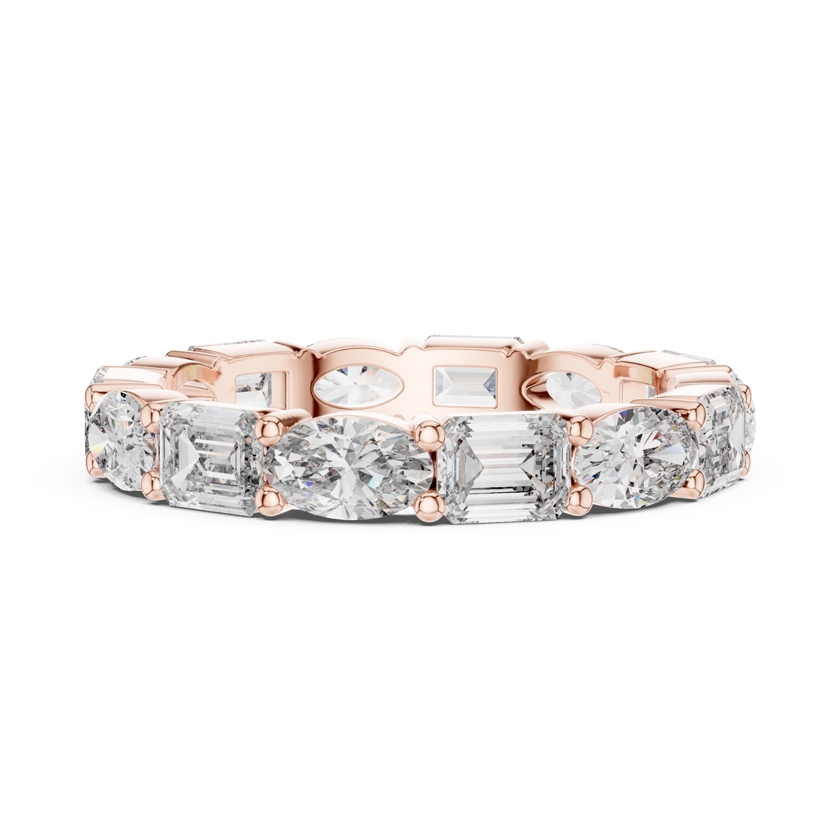 Emerald and Marquise cut Diamond Eternity Wedding Band