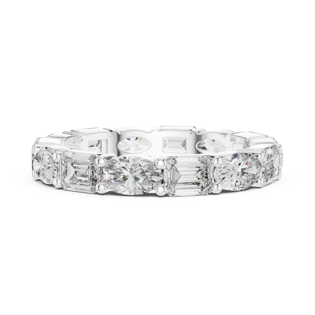 Emerald and Marquise cut Diamond Eternity Wedding Band