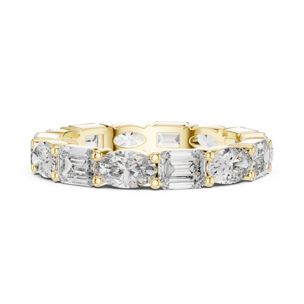 Emerald and Marquise cut Diamond Eternity Wedding Band