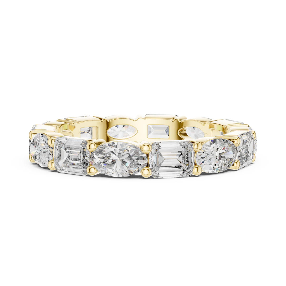 Emerald and Marquise cut Diamond Eternity Wedding Band