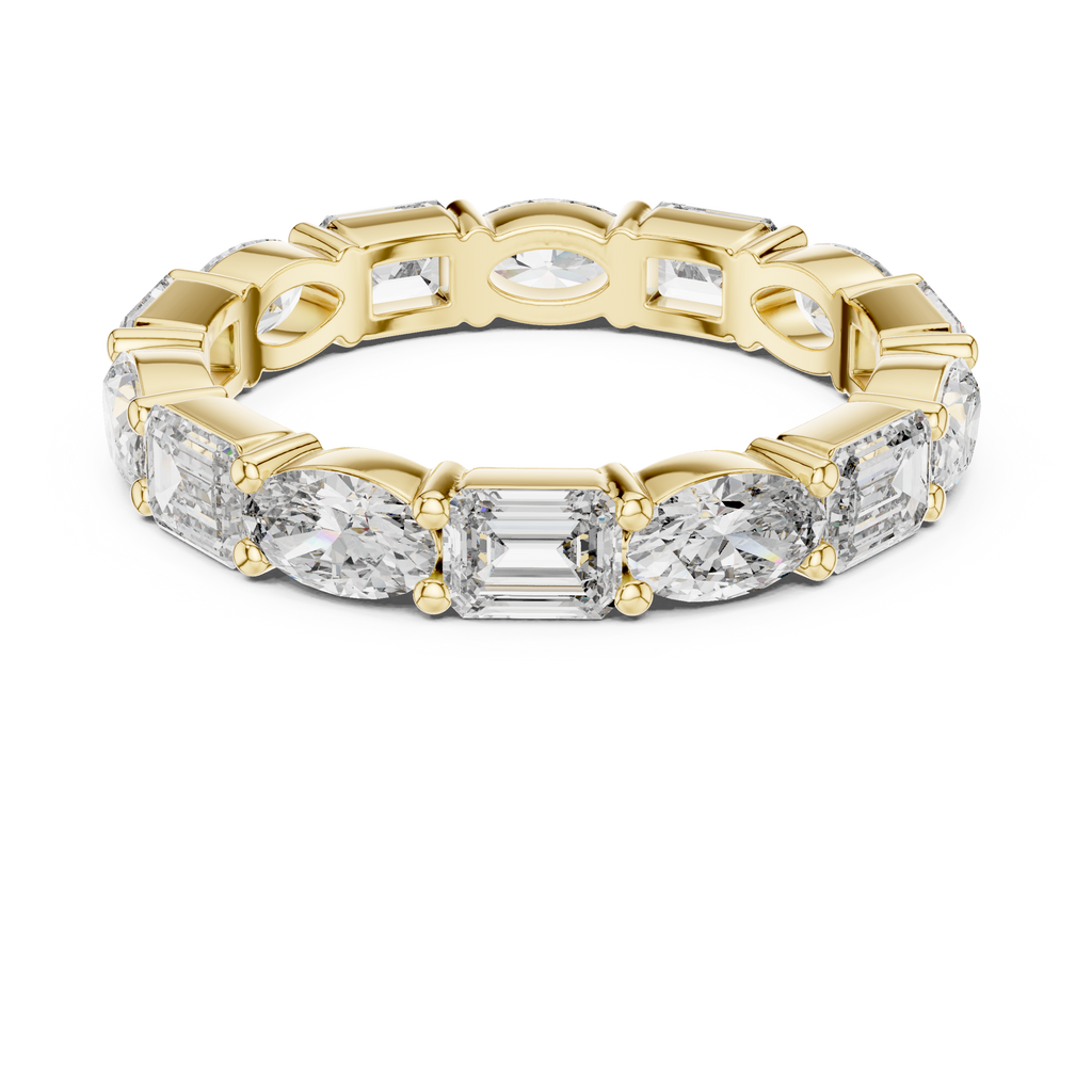 Emerald and Marquise cut Diamond Eternity Wedding Band