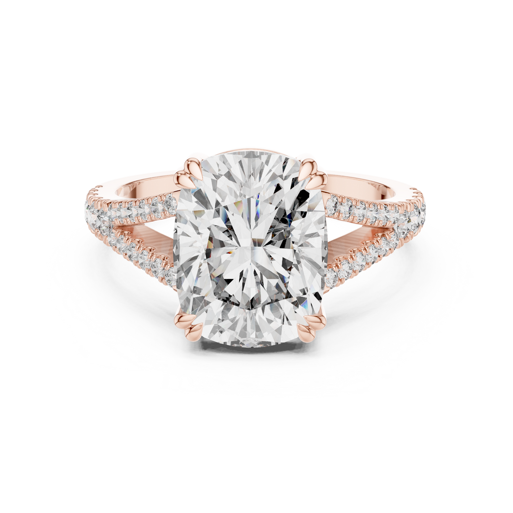 Split Shank Lab Grown Diamond Engagement Ring - Elongated Cushion