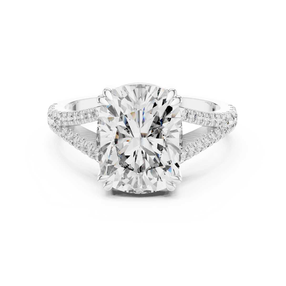 Split Shank Lab Grown Diamond Engagement Ring - Elongated Cushion
