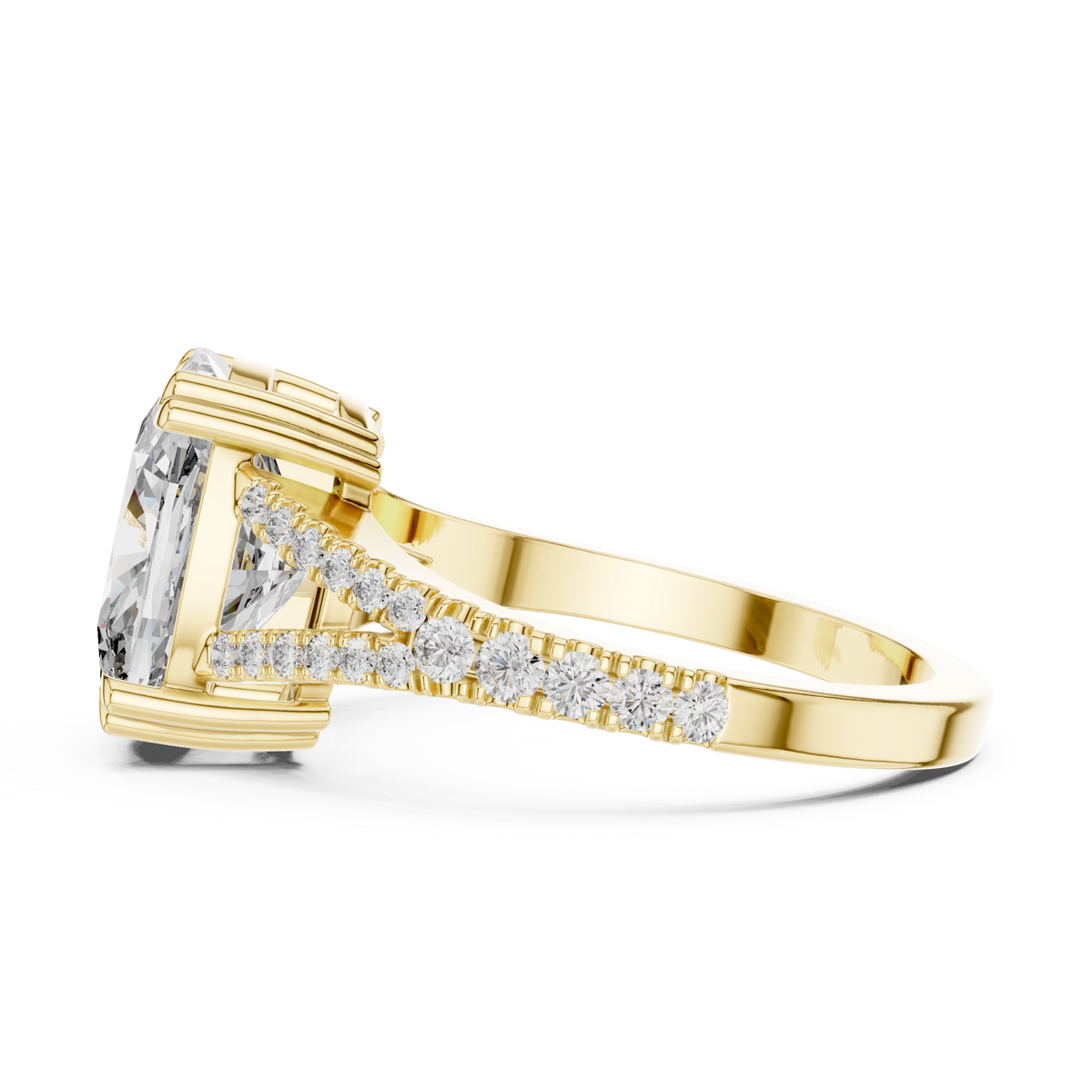 Split Shank Lab Grown Diamond Engagement Ring - Elongated Cushion
