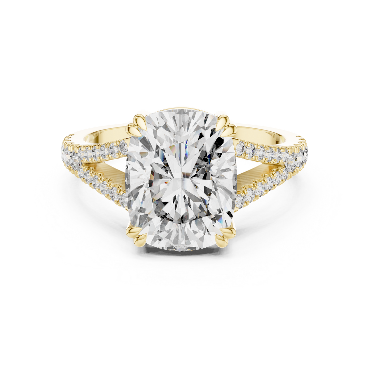 Split Shank Lab Grown Diamond Engagement Ring - Elongated Cushion