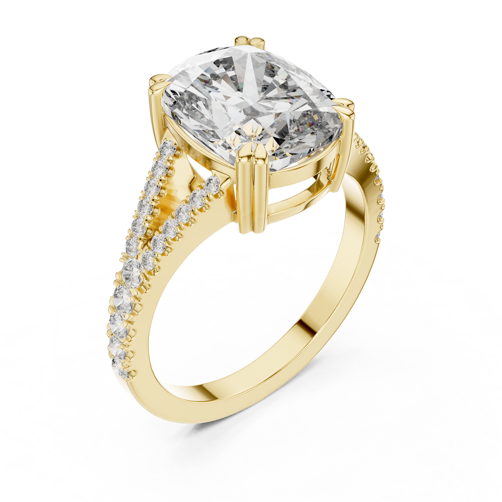 Split Shank Lab Grown Diamond Engagement Ring - Elongated Cushion