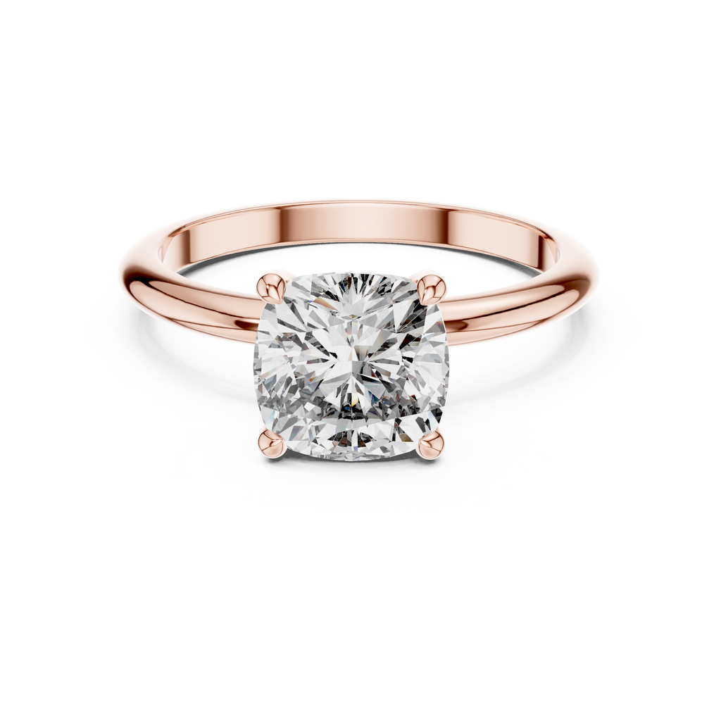 Cushion cut Lab Grown Diamond Solitaire Ring