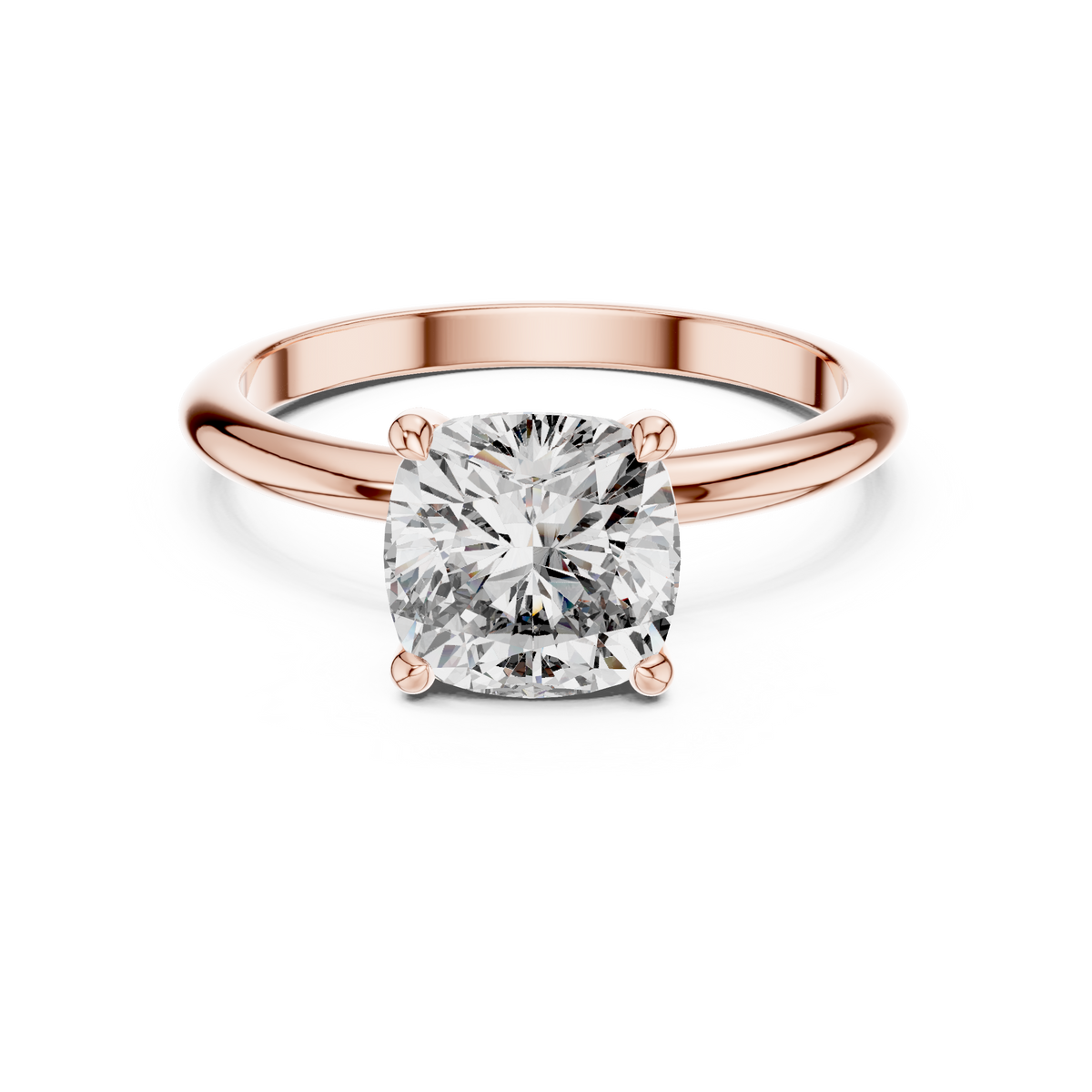 Cushion cut Lab Grown Diamond Solitaire Ring