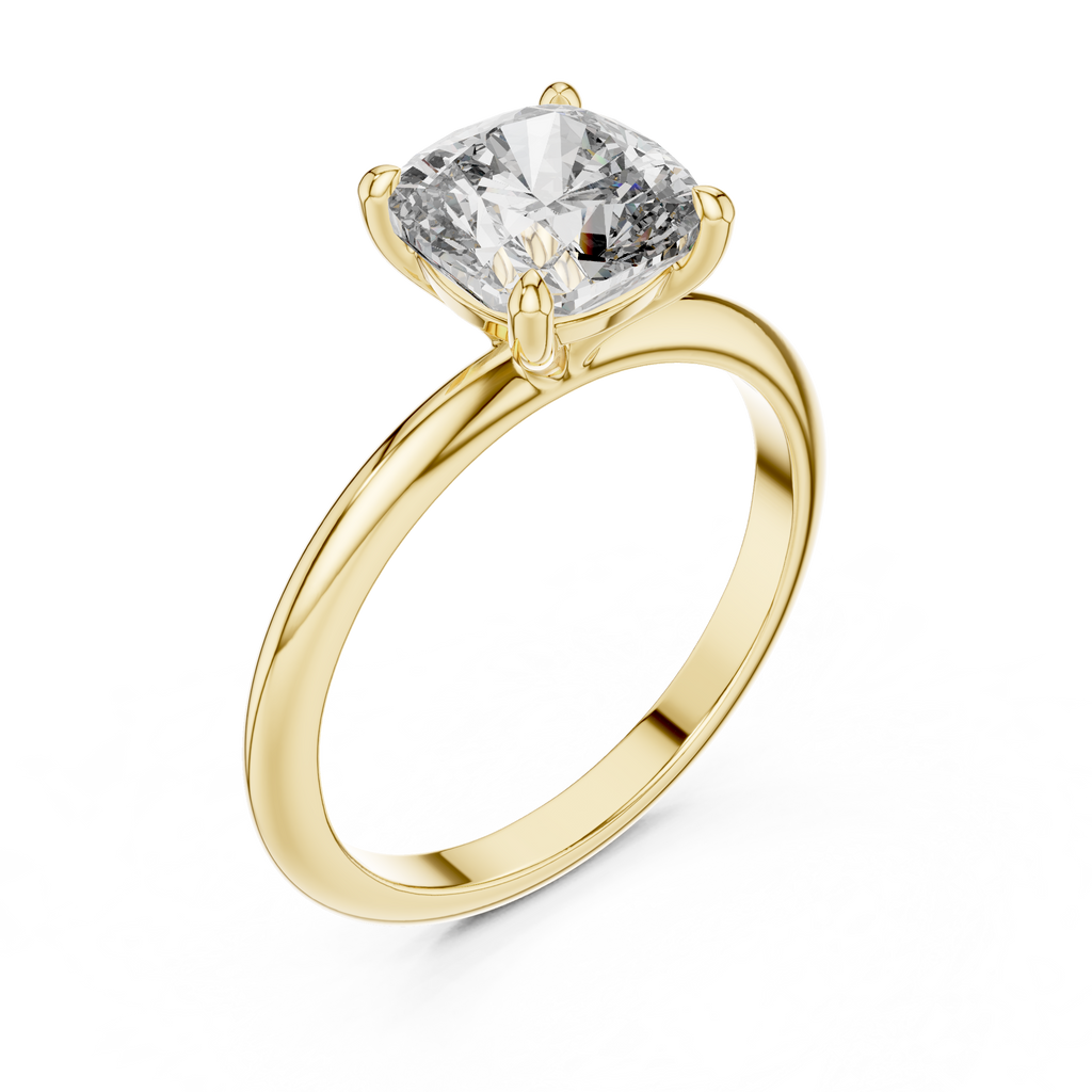 Cushion cut Lab Grown Diamond Solitaire Ring