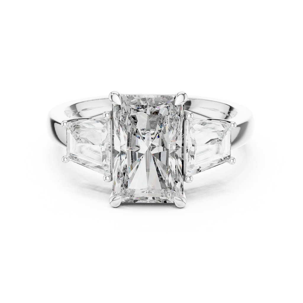 Radiant cut Three Stone Lab Grown Diamond Ring