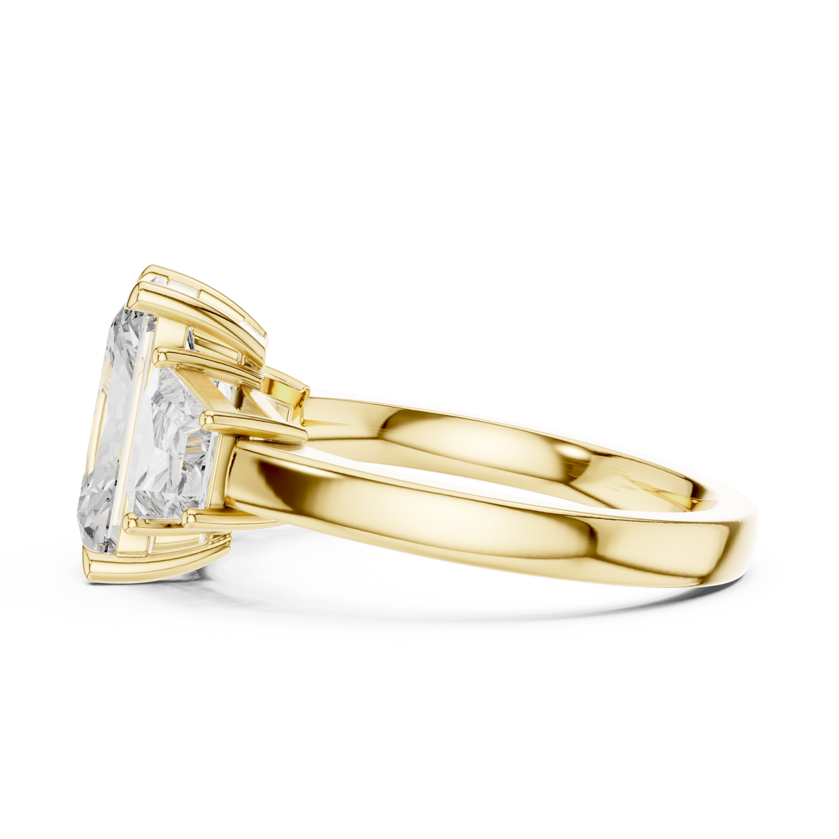 Radiant cut Three Stone Lab Grown Diamond Ring