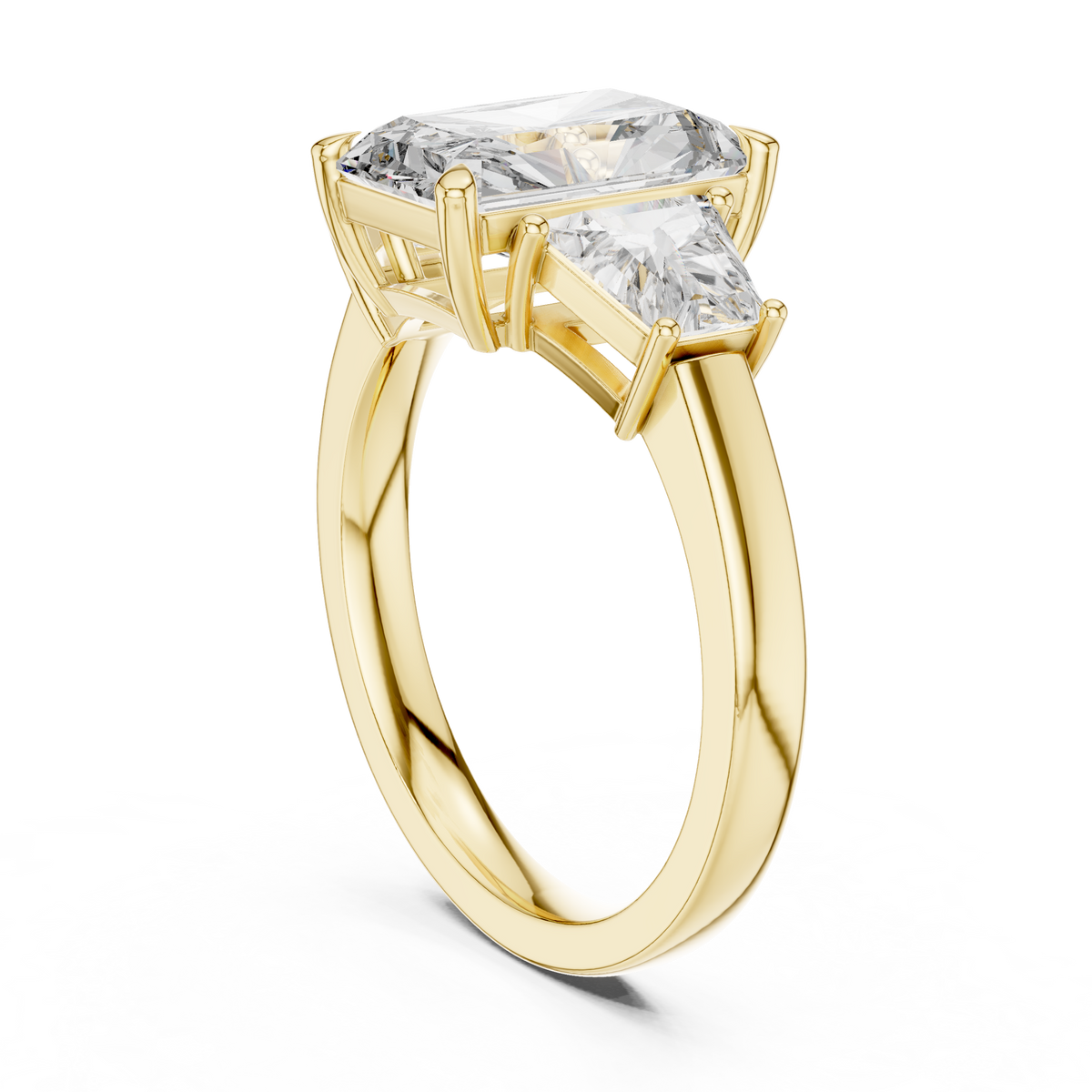 Radiant cut Three Stone Lab Grown Diamond Ring