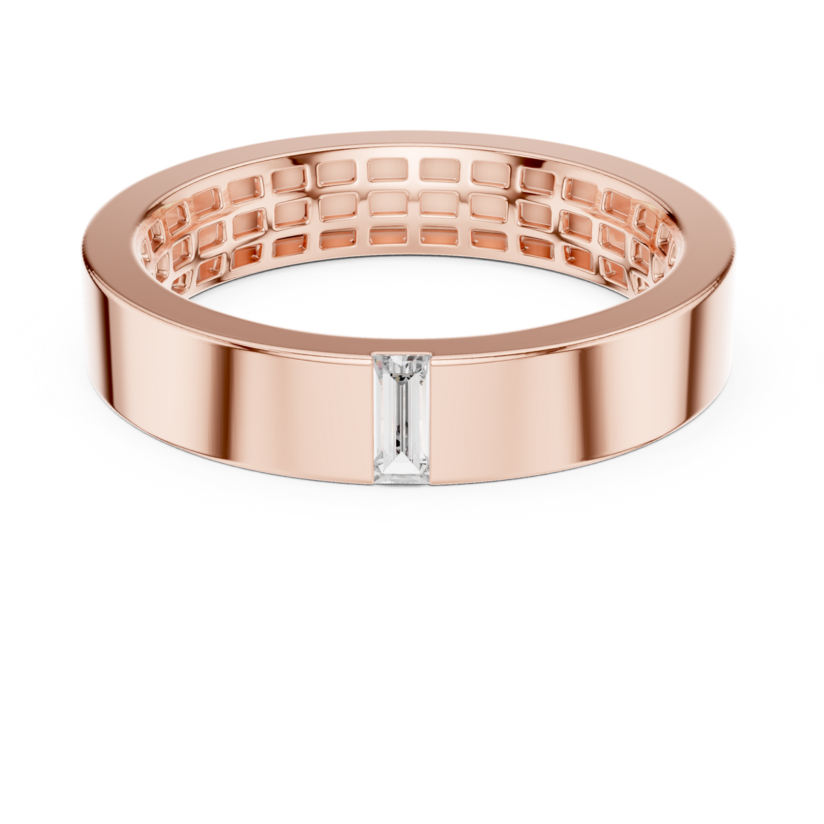 Baguette cut Diamond Mens Band