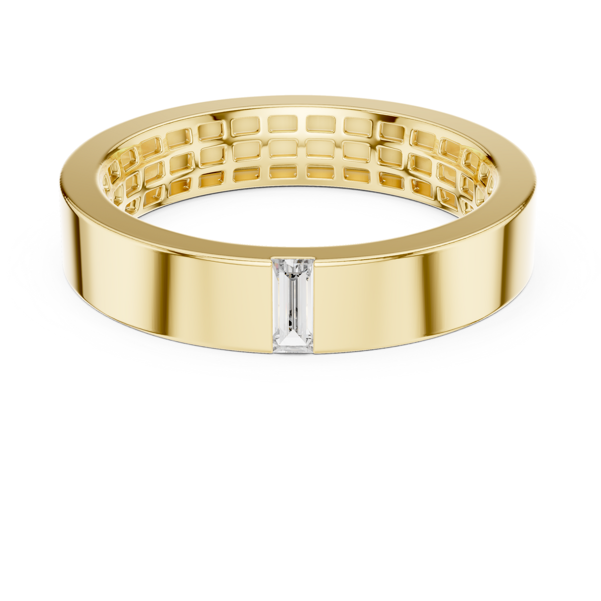Baguette cut Diamond Mens Band