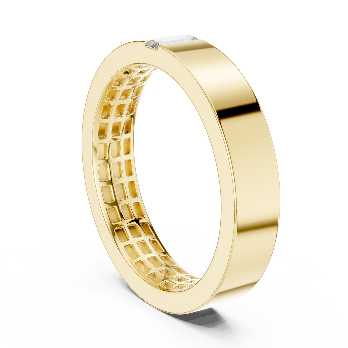 Baguette cut Diamond Mens Band