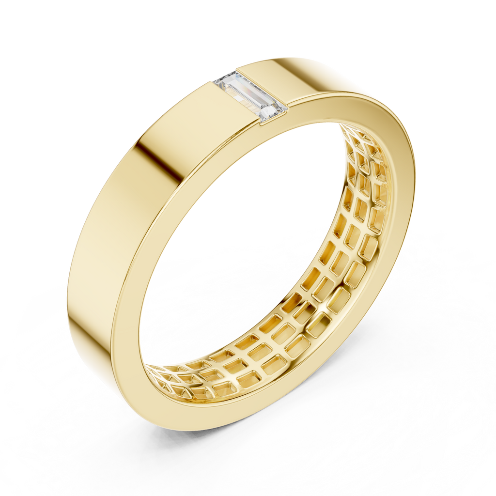 Baguette cut Diamond Mens Band