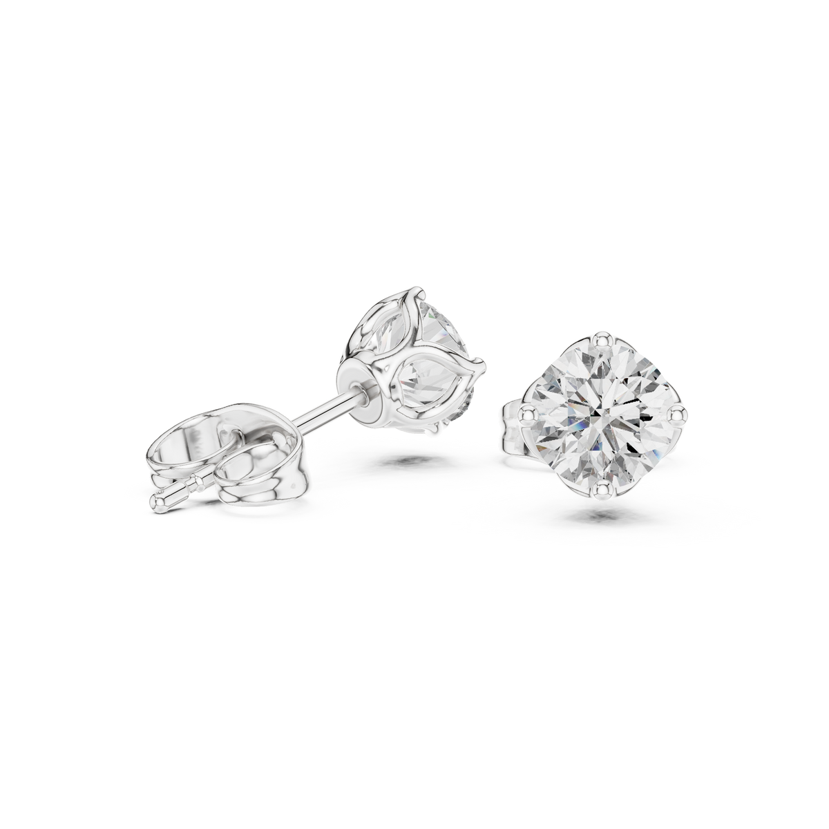 Round cut Lab Grown Diamond Stud Earrings