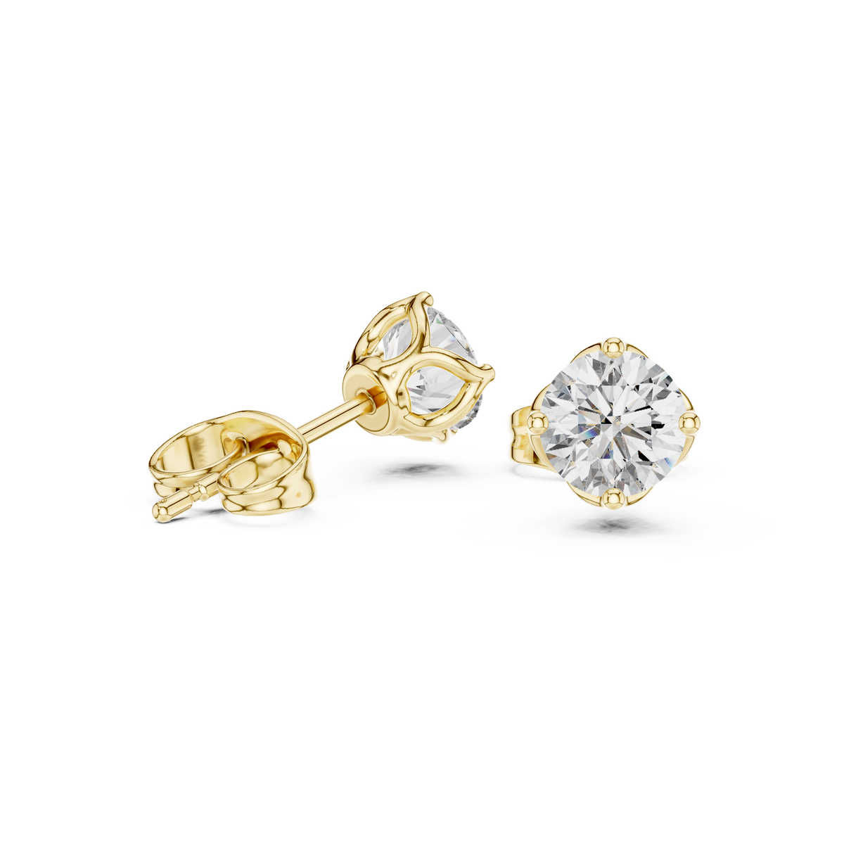 Round cut Lab Grown Diamond Stud Earrings