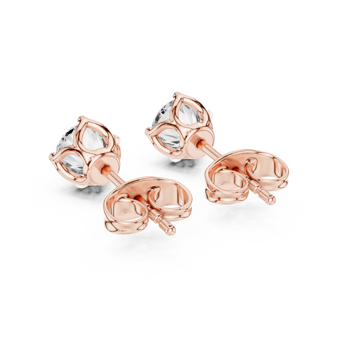 Round cut Lab Grown Diamond Stud Earrings
