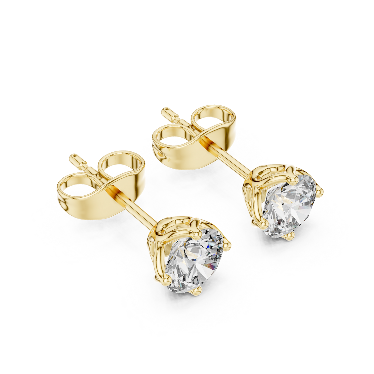 Round cut Lab Grown Diamond Stud Earrings
