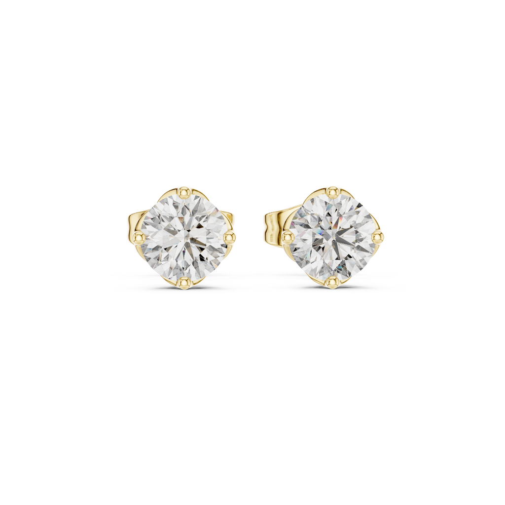 Round cut Lab Grown Diamond Stud Earrings