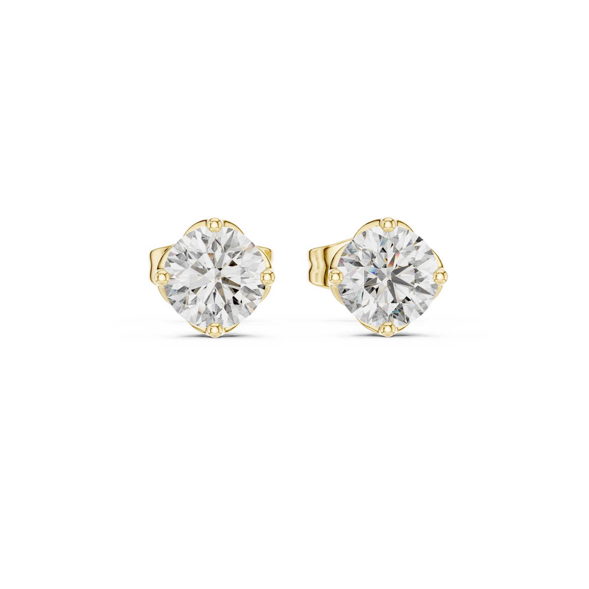 Round cut Lab Grown Diamond Stud Earrings