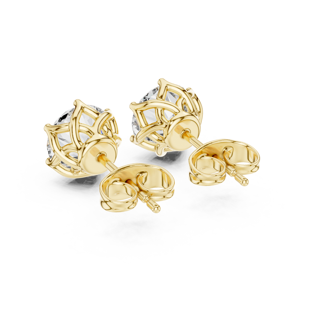 Round Lab Grown Diamond Tulip Stud Earrings