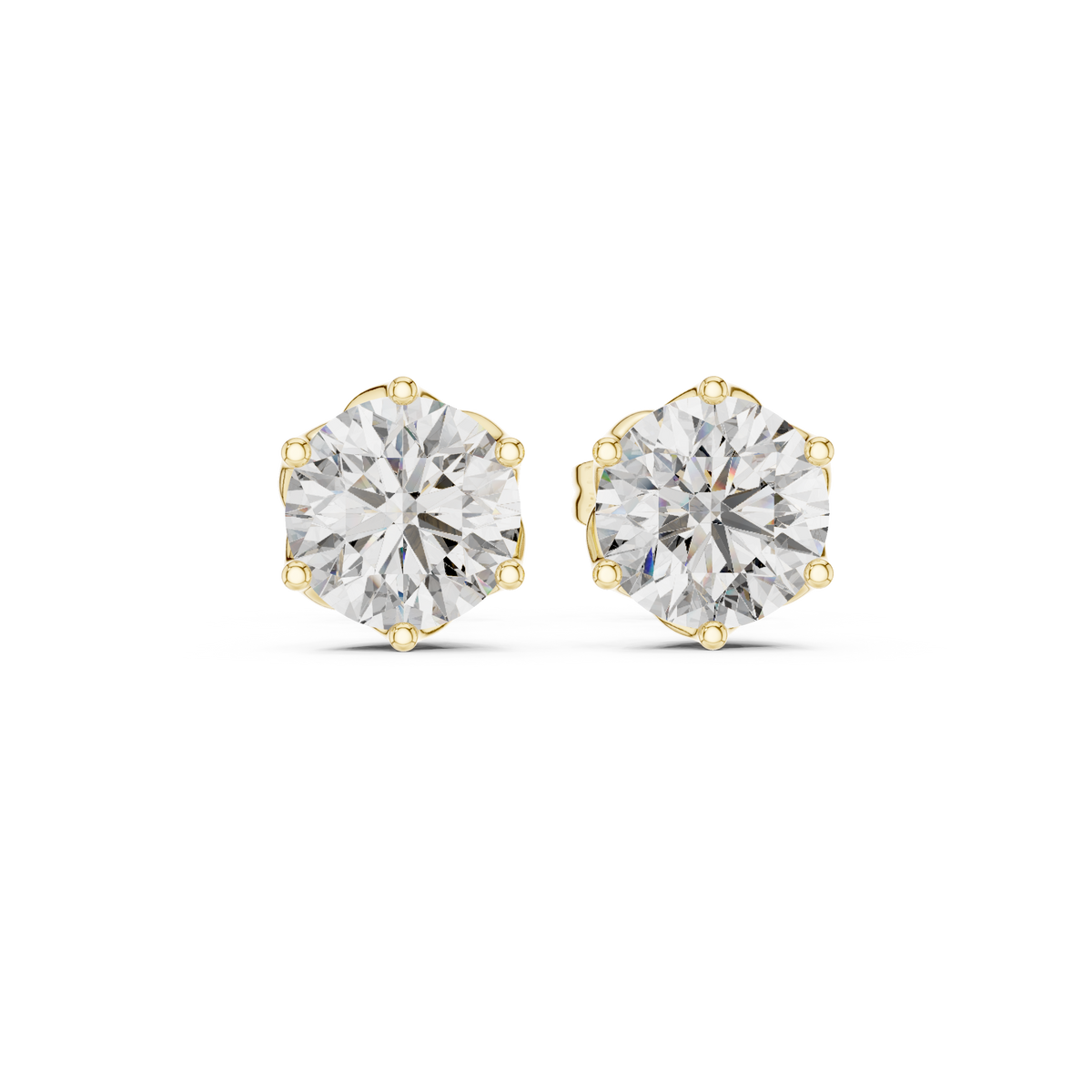 Round Lab Grown Diamond Tulip Stud Earrings