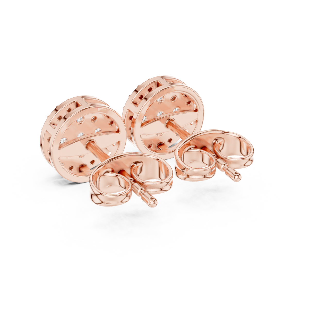 Round Lab Grown Diamond Cluster Stud Earrings