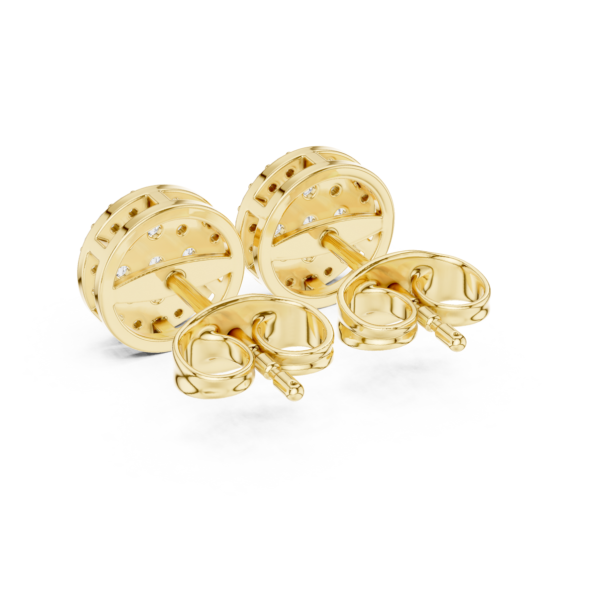 Round Lab Grown Diamond Cluster Stud Earrings