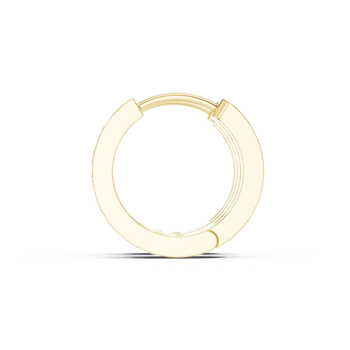 Channel Set Diamond Hoop Earrings in Yellow Gold