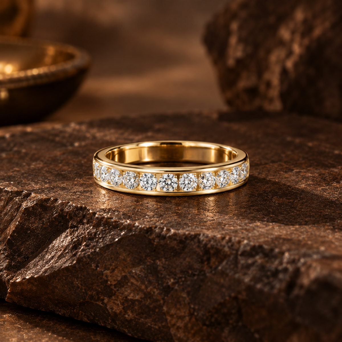 Channel Set Lab Grown Diamond Half Eternity Band