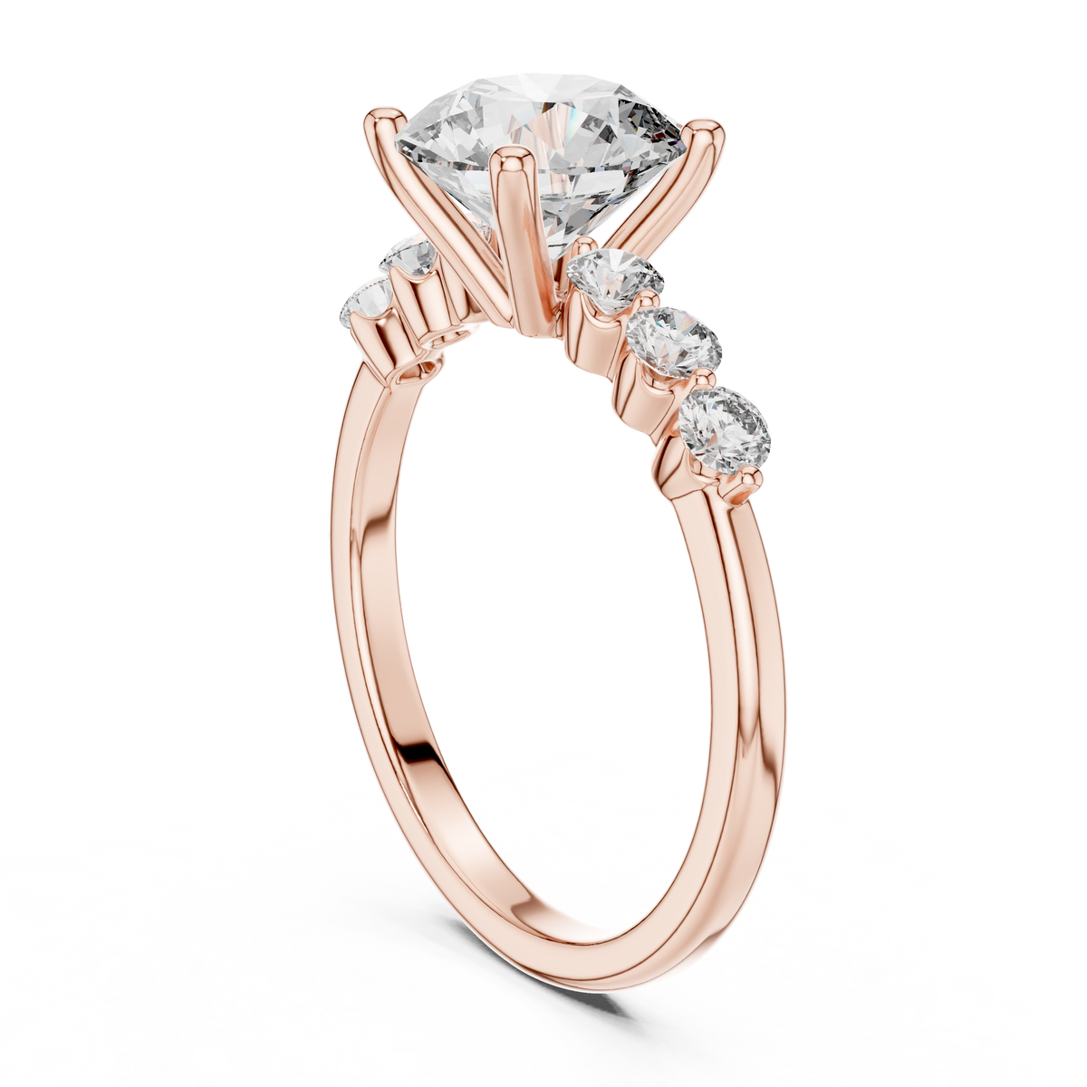 Five Stone Round Diamond Engagement Ring