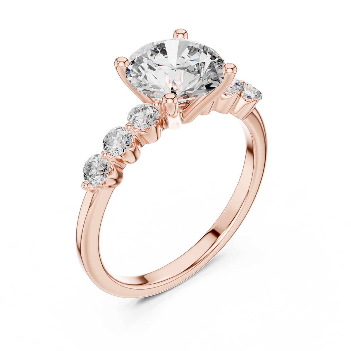 Five Stone Round Diamond Engagement Ring