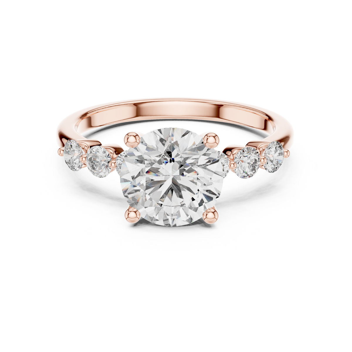 Five Stone Round Diamond Engagement Ring
