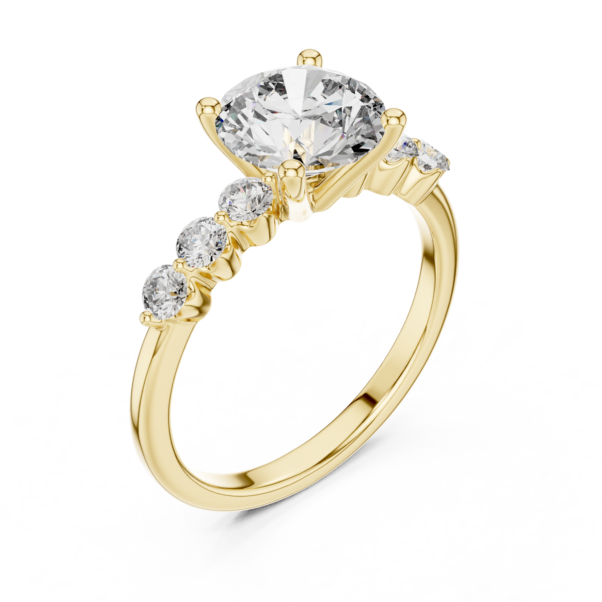Five Stone Round Diamond Engagement Ring