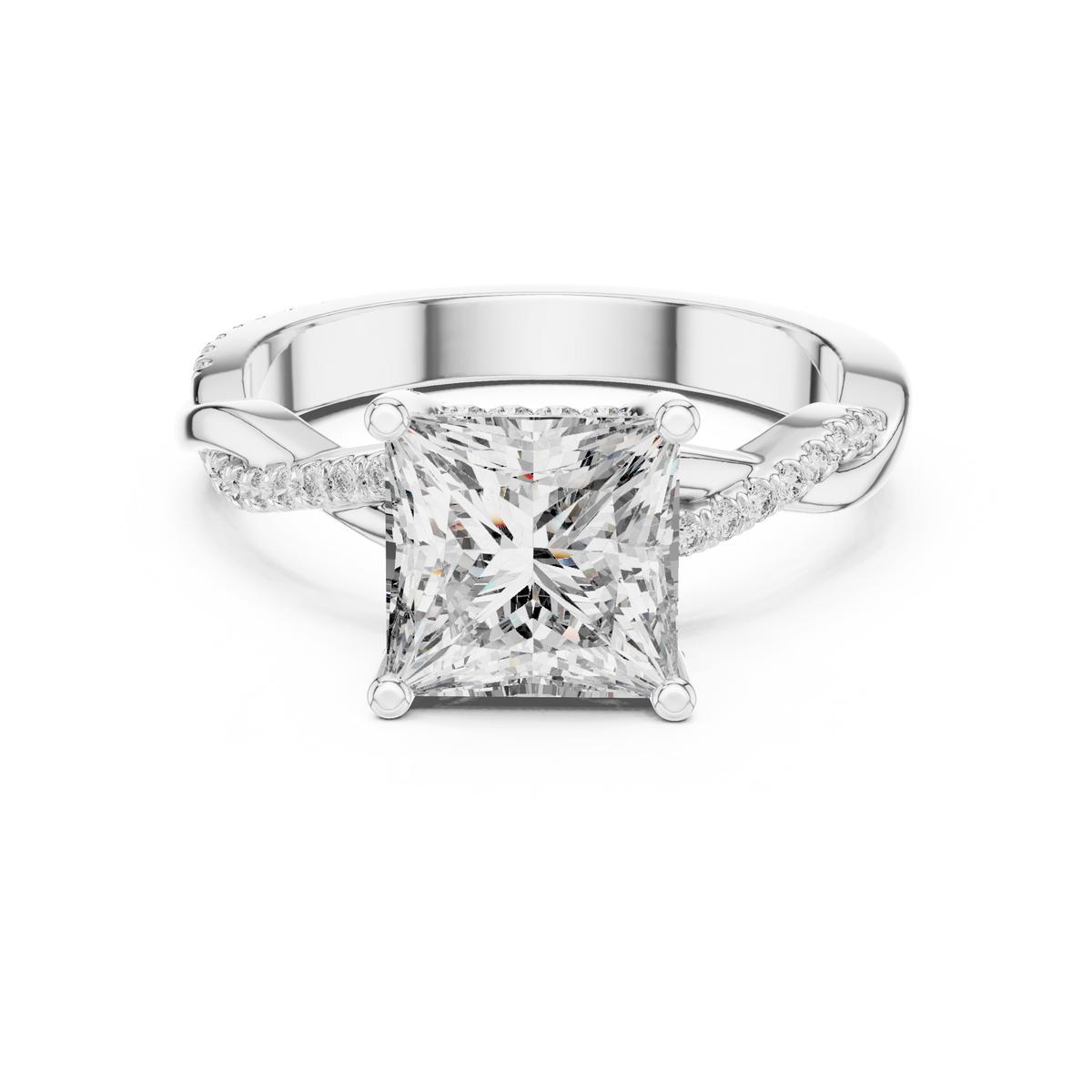 Princess cut Lab Grown Diamond Engagement Ring