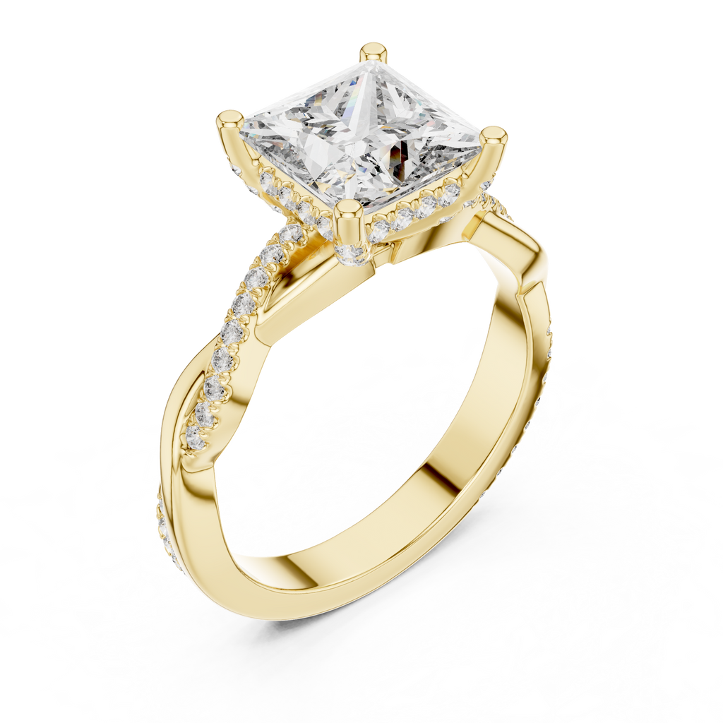 Princess cut Lab Grown Diamond Engagement Ring
