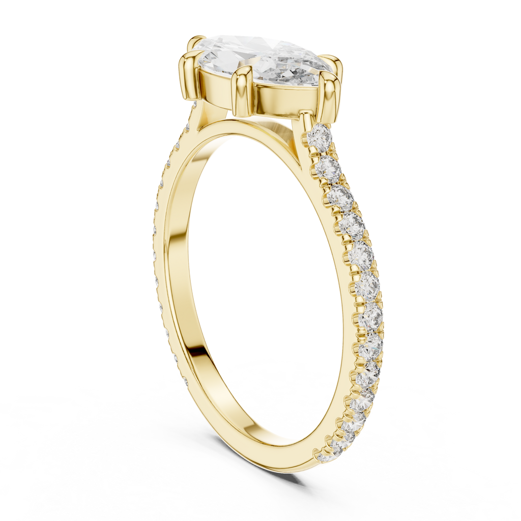 Marquise cut Diamond Pavé Engagement Ring