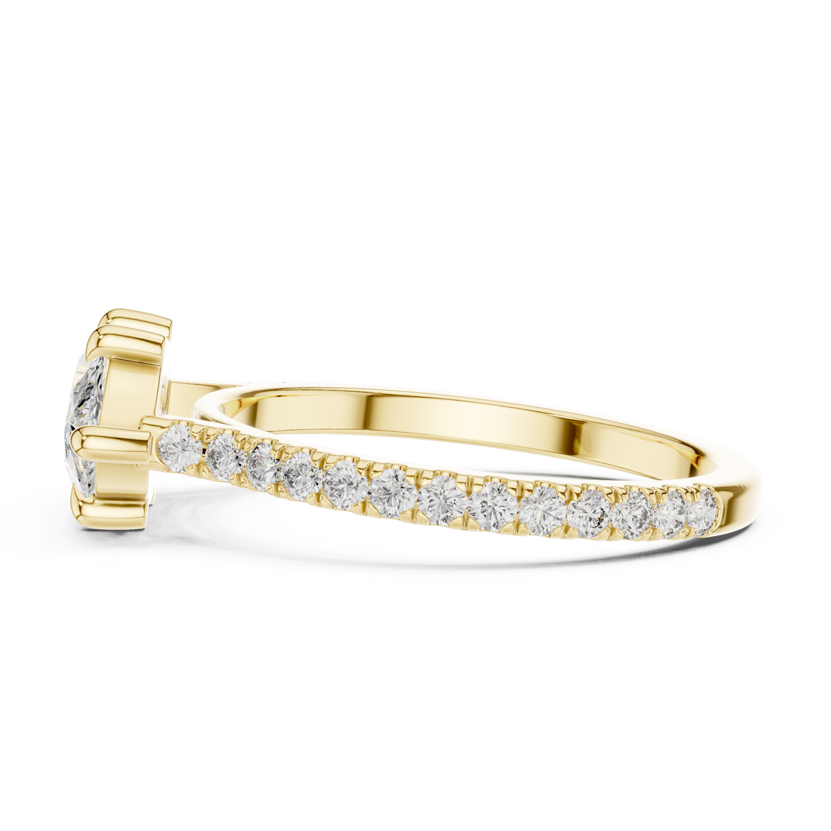 Marquise cut Diamond Pavé Engagement Ring