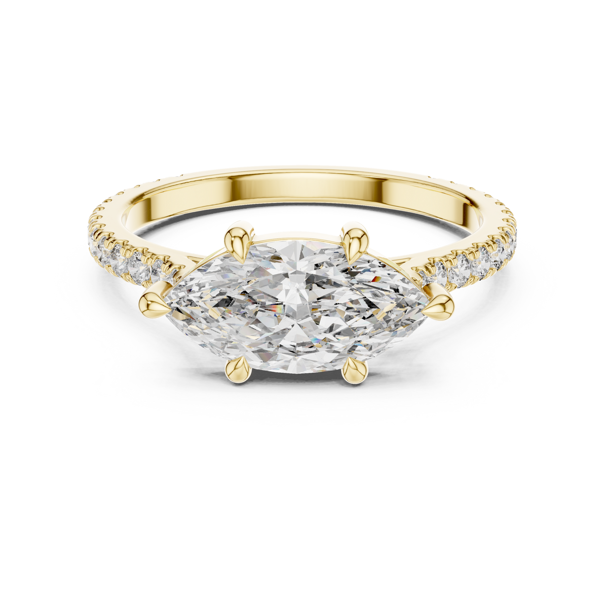 Marquise cut Diamond Pavé Engagement Ring