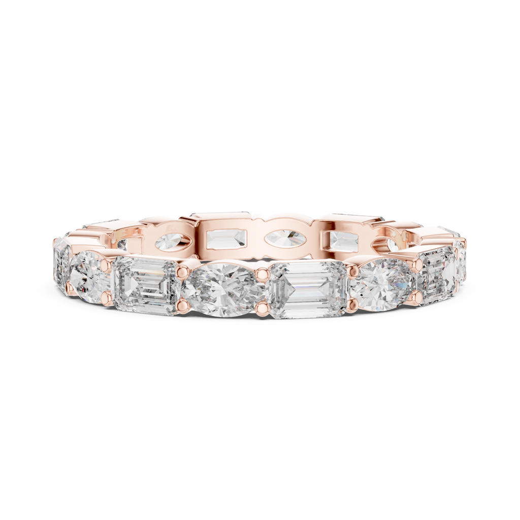 Marquise and Emerald Diamond Wedding Band- Alternative set
