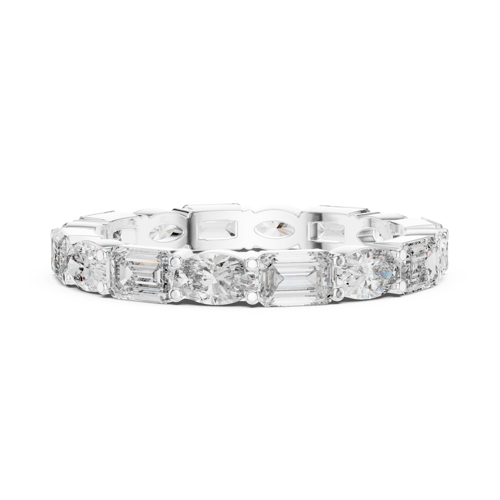 Marquise and Emerald Diamond Wedding Band- Alternative set