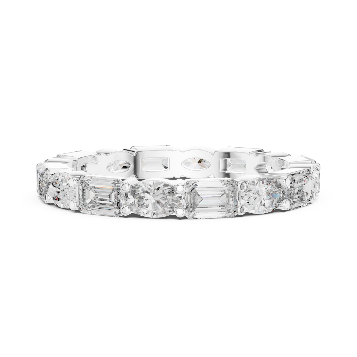 Marquise and Emerald Diamond Wedding Band- Alternative set