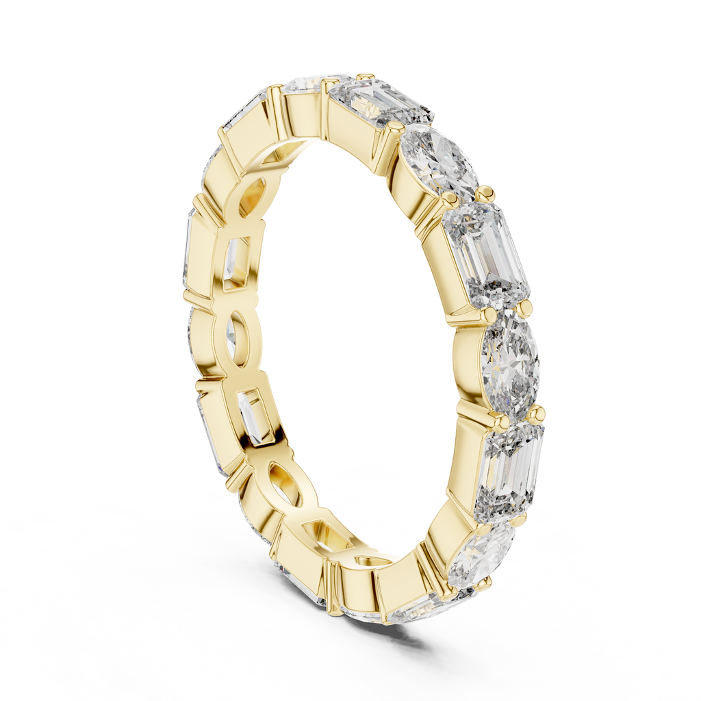 Marquise and Emerald Diamond Wedding Band- Alternative set