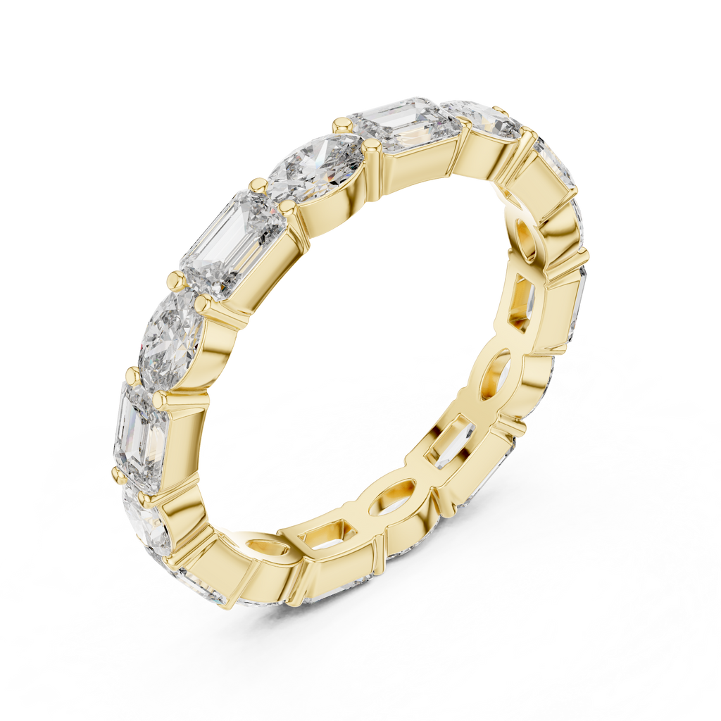 Marquise and Emerald Diamond Wedding Band- Alternative set
