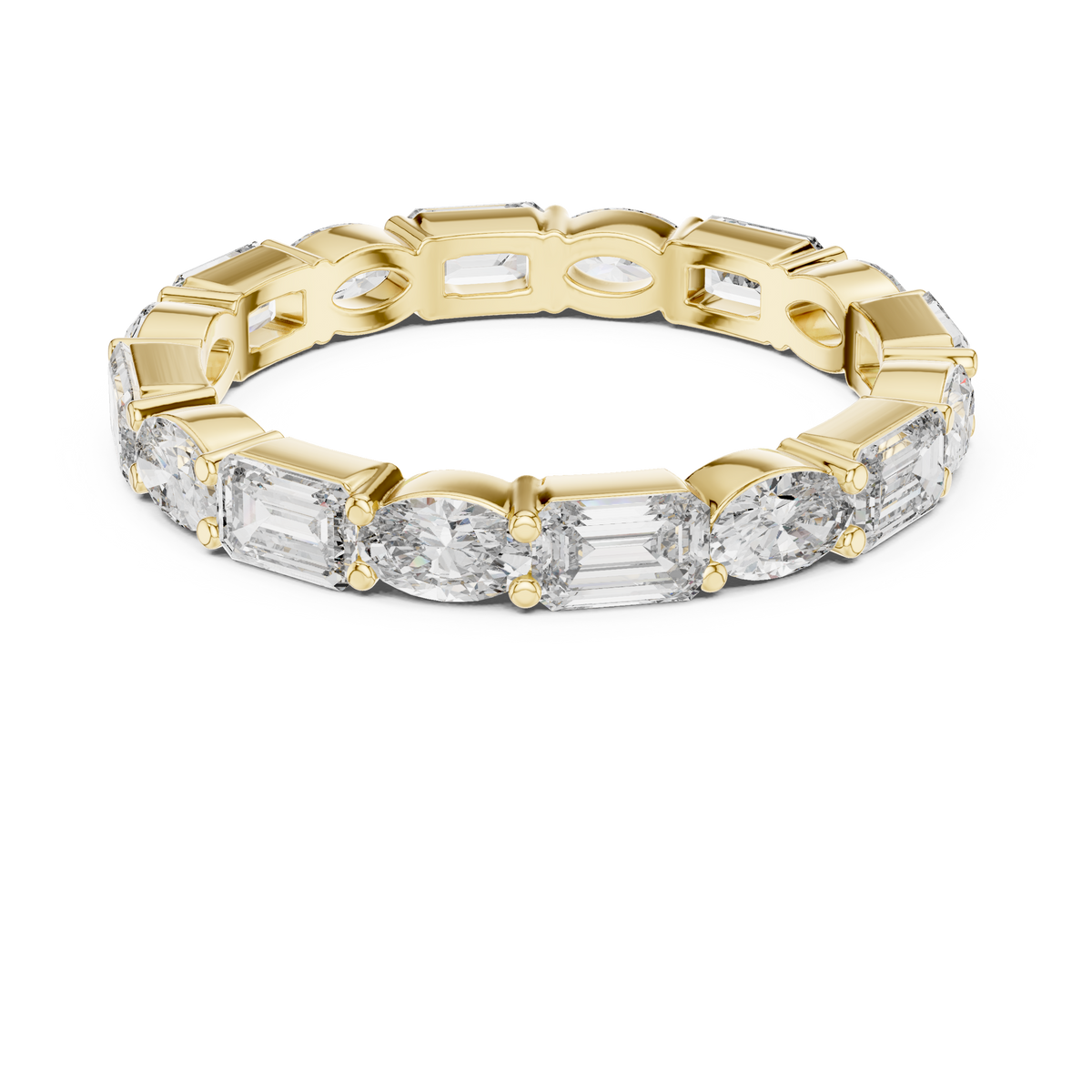 Marquise and Emerald Diamond Wedding Band- Alternative set