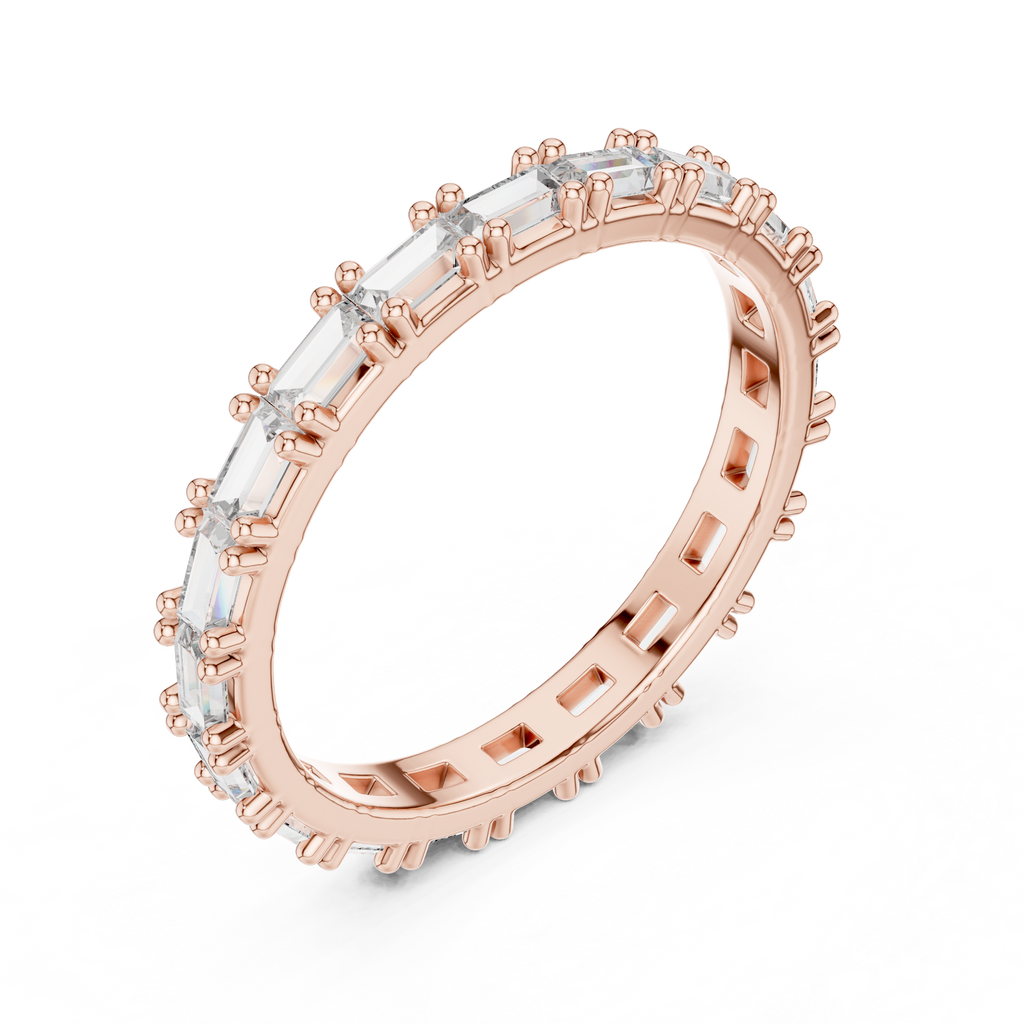 Emerald cut Lab Diamond Full Eternity Band